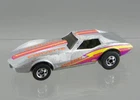 Vintage 1975 Hot Wheels 1/64 Diecast Lightning Bolt Silver Corvette Stingray MLY