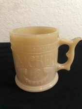 Vintage Whataburger Milk Glass Ivory Nickel Indian Buffalo Coffee Mug