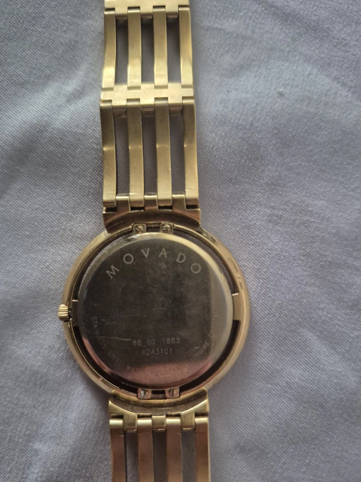 Reloj Pulsera Hombre Movado 88 G2 1883 Tono Oro Esperanza Oro 18K Lleno Cuarzo Foto 2 de 3