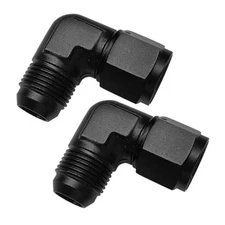2PCS Female to Male Flare 90 Degree Elbow Swivel Union Fitting Adapter, 10AN