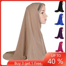 Muslim Women Amira Hijab Scarf Headscarf Wrap Cover Islamic Shawl Arab Ramadan