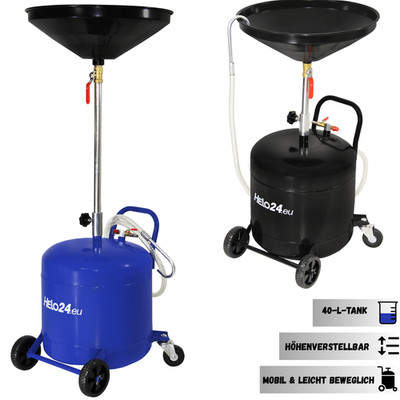 Ölauffangwagen 40L Ölauffangbehälter Ölauffanggerät höhenverstellbar 90-122 cm 