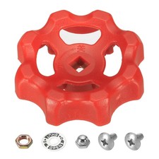 Outside Faucet Handle Square Stem Hole 6x6mm, ABS Wheel Handle, Red