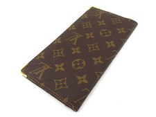 LOUIS VUITTON Bill Compartment Brown beige gold Women No.254 Authentic secon...