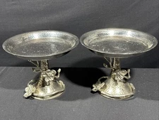 Vintage Pair Of Michael Aram 111810 Black & White Orchid Candy Dish 5.5”