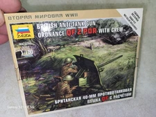 Zvezda British Anti Tank Gun QF 2 PDR with Crew 1/72 #6169