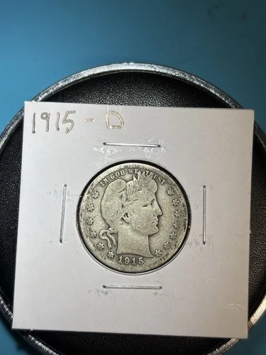 1915 D Denver Mint Barber Quarter Nice 90% Silver Coin