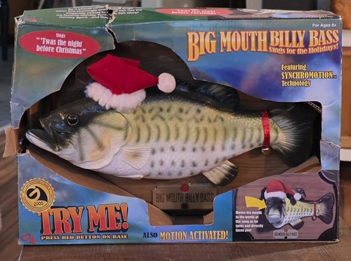 Vintage Big Mouth Billy Bass Sings For Holidays Twas Night Before Christmas READ - Picture 1 of 5