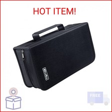 Siveit DVD Case, 128 Capacity CD/DVD Case Wallet Binder Storage Holder Booklet f