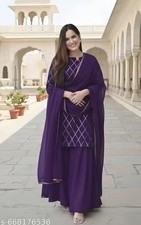 Indian Readymad Party Festive Wedding Rayon Kurta Kurti Pant Set for Women's Gif