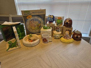 1970s/1980s Vintage Muppet Collectables.. Mugs Containers Clock