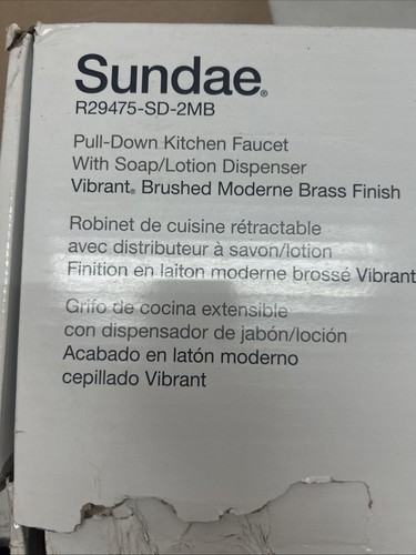 KOHLER Sundae R29475-SD-2MB- pull down kitchen faucet Brushed Moderne Brass - Picture 2 of 12