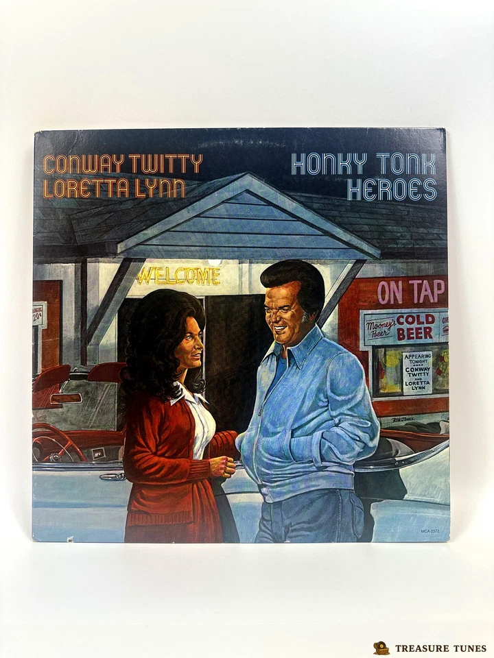 Conway Twitty & Loretta Lynn - Honky Tonk Heroes Vinyl LP - Image 2 of 4