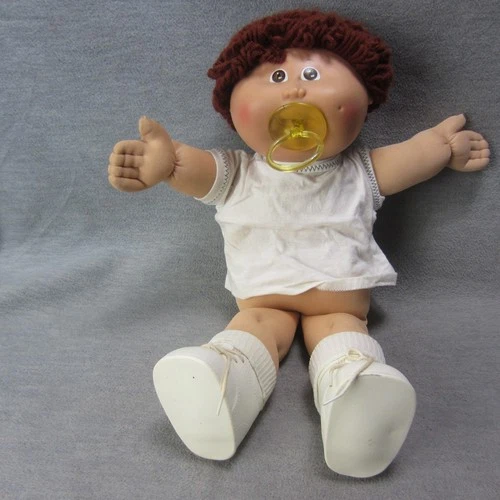 Cabbage Patch Brown Hair Boy Doll w Binky P Factory 17" Dimple