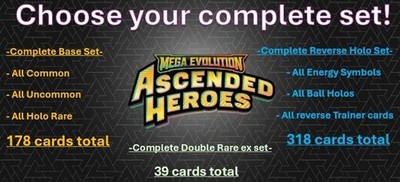Pokémon Ascended Heroes - Choose your complete set! - Base C/U/HR - Reverse Holo