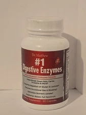 DIGESTIVE ENZYMES with Lactase Gas Bloating Constipation Relief 60Ct DR. MATTHEW