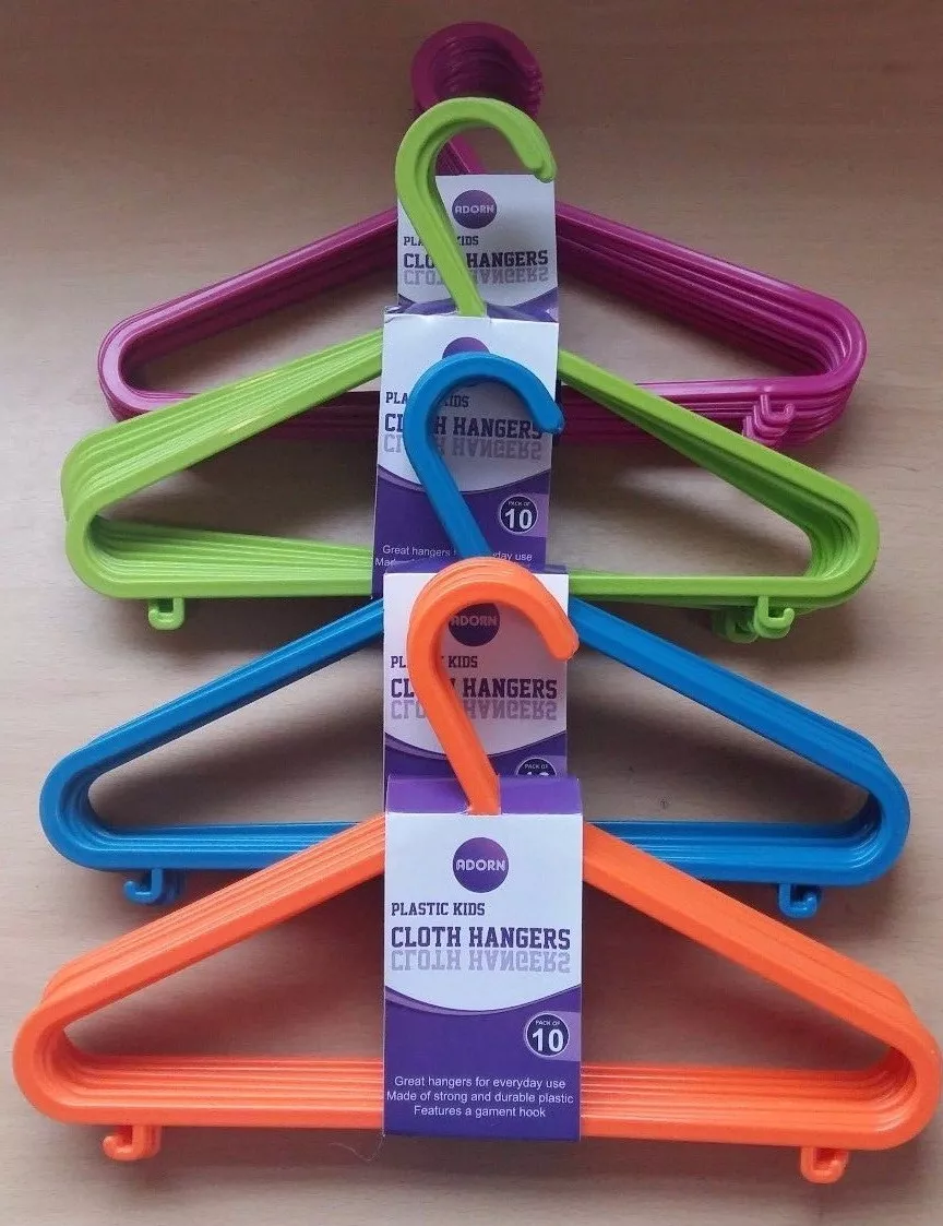 Plastic Kids Hangers with Clips