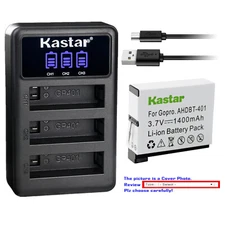Kastar Battery Triple Charger for GoPro AHDBT-401 HERO4 Silver Action Camera