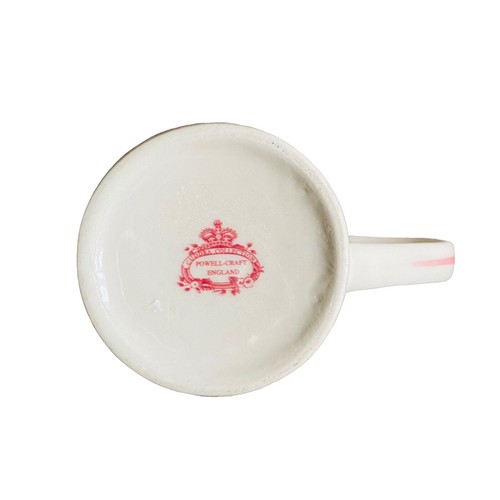 Taza Artesanal Powell Colección Cuddra Inspirada De Colección Rojo Beige Diseño Floral Nueva - Imagen 6 de 6