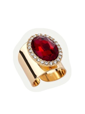 Sofia Jewelry by Sofia Vergara Women's Gold-Tone Red Stone Ring
