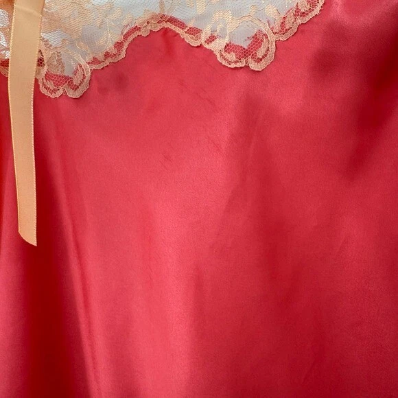 Vestido sin Mangas Vintage Victorias Secret Para Mujer Grande Rosa Melocotón Mini Cami Encaje Y2K Foto 4 de 4