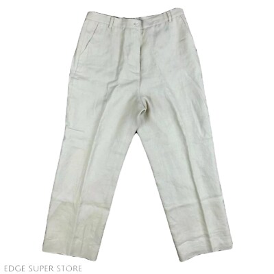 Orvis River Road Beige Khaki Irish Linen Outdoor Chino Trousers Pants Size  14