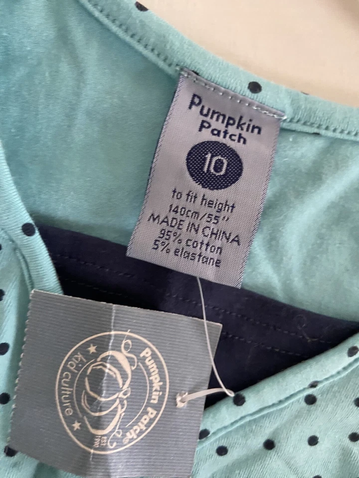 NUEVO CON ETIQUETAS Niñas 10 Parche Calabaza Azul VESTIDO Y KC Parker Suéter Cárdigan Boutique LOTE Foto 4 de 4