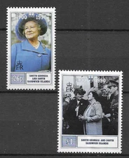 South Georgia & Sandwich Isles 1990 Queen Mothers 90th MNH set S.G. 195-196