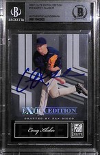 COREY KLUBER SIGNED 2007 DONRUSS ELITE EXTRA EDITION CARD #13 BAS COA RANGERS RC