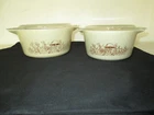 Vintage Set of 2 Pyrex Forest Fancies Mushroom Casserole Dish w/Lids