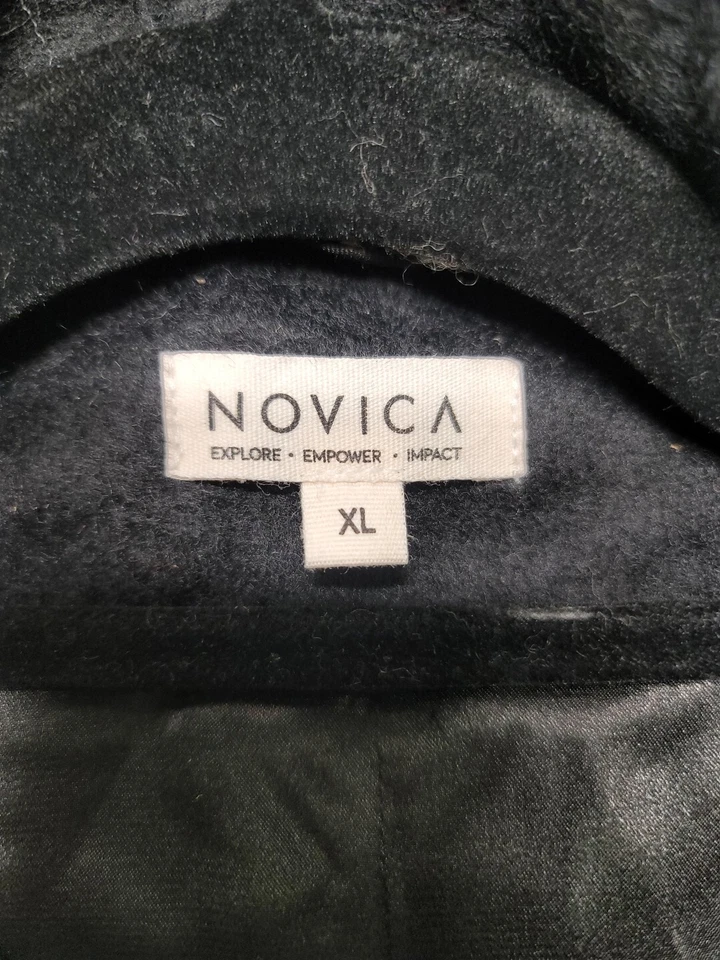 *Novica Women's Long Alpaca Coat Black Size XL Rk12 - Image 3 of 4