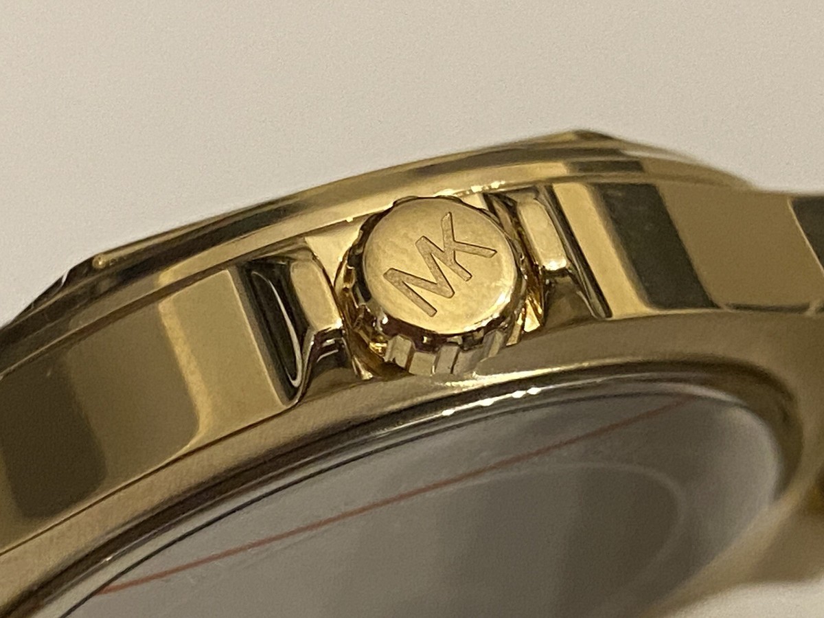 MICHAEL KORS ゴールド　腕時計 希少品 新品電池】2979 MICHAEL KORS 腕時計 ゴールド 金色