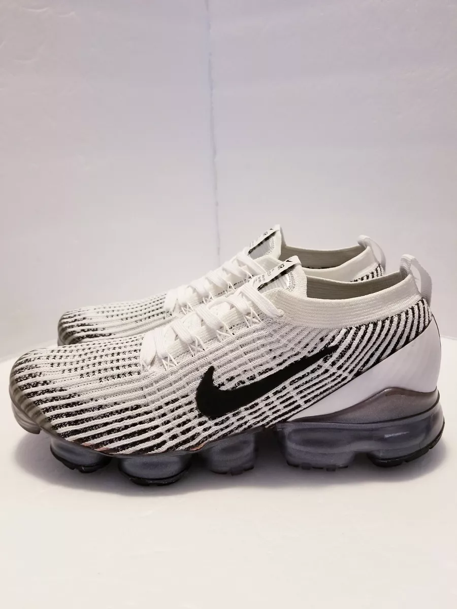 Nike Air VaporMax Flyknit 3 Zebra Men Sneakers Size 9.5 White/Black AJ6900-105