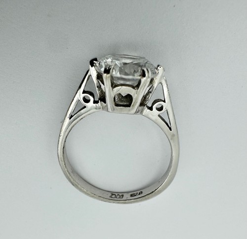Sterling Silver Brilliant Cut Solitaire Ring Size K 2.4g dan370 - Picture 4 of 5