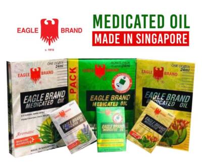 Eagle Brand Medicated Oil 24 mL PACK OF 12 BOTTLES [ORIGINAL/AROMATIC/REFRESH]