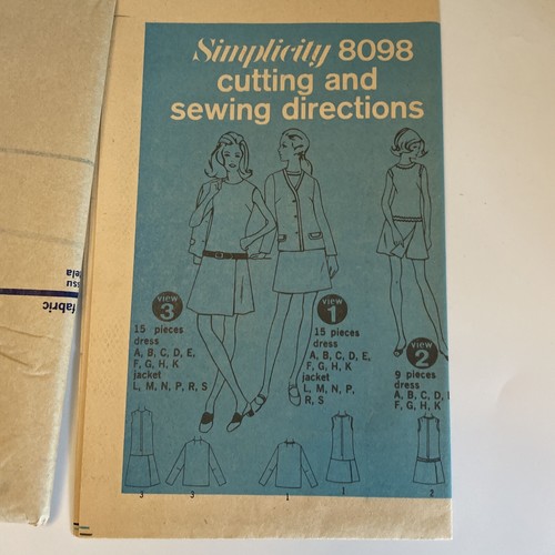 Vtg Simplicity pattern 8098 Misses' Culotte-Dress & Jacket sz 10 bust 32 1/2 - Picture 9 of 9
