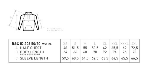 B&C Collection Id.203 50/50 Camisa De Entrenamiento WUI24 Hombres Algodón - Imagen 2 de 15