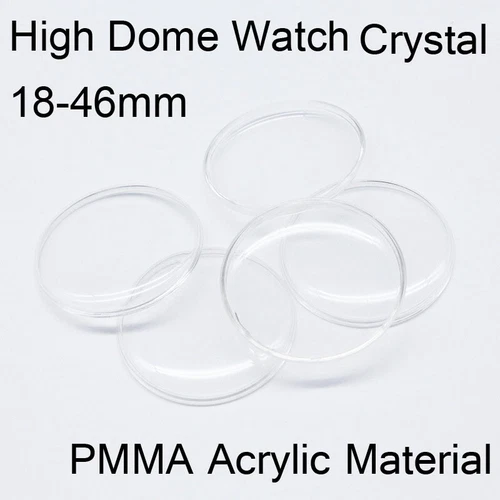 1mm High Dome Watch Crystal Diameter 18mm to 46mm Round Pocket Watch Glass Lens