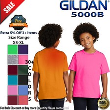 Gildan G500B Youth Short Sleeve Heavy Cotton Crew Neck Stylish T-Shirt