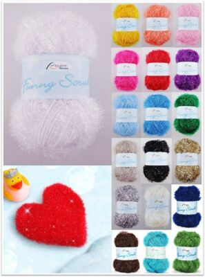 50g Rellana Funny Scrub Schwammgarn Wolle zum Häkeln Stricken GP 49,80 /1kg
