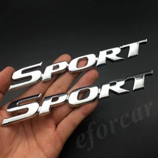 2x Metal Chrome Sport Racing Car Fender Side Trunk Emblem Badge  Sticker.