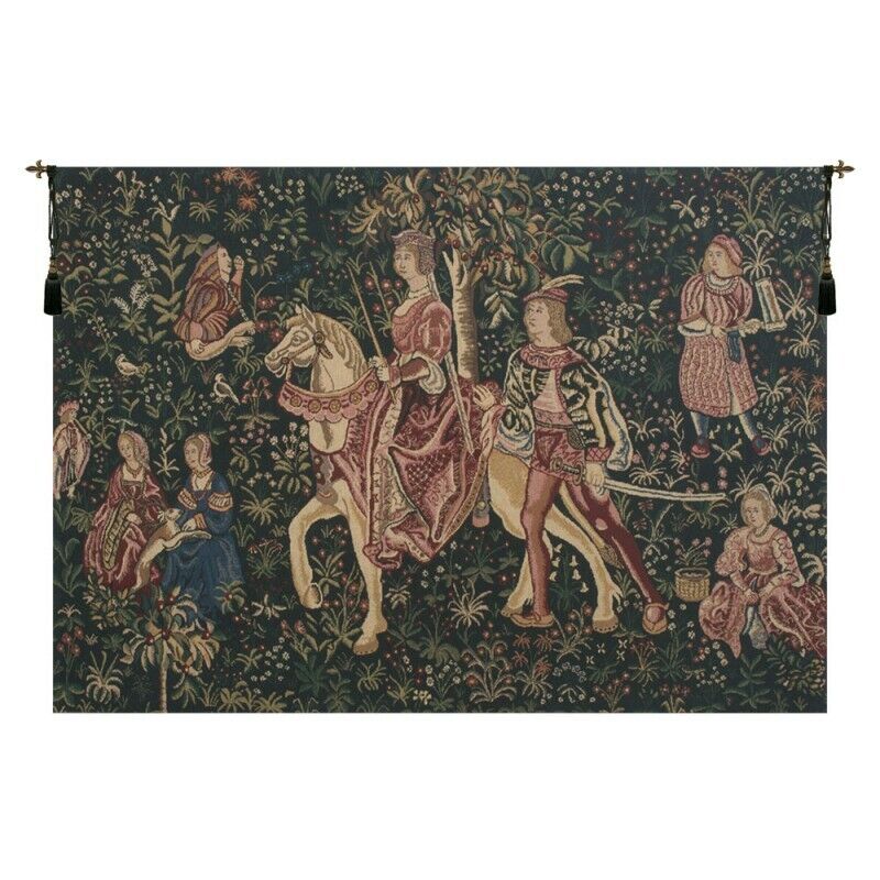La Noble Amazone Medieval Hunting Scene European Woven Tapestry Wall Hanging