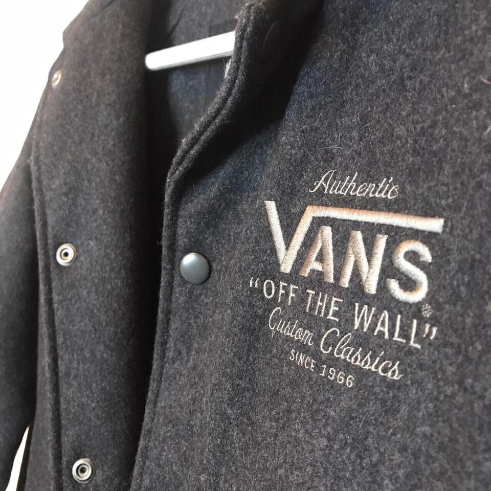 VANS Charcoal Varsity Coach Wool Quilted Lining Jacket Authentic ...