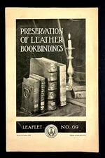 1933 Leather Binding Book Preservation US Agriculture Department Vintage Leaflet