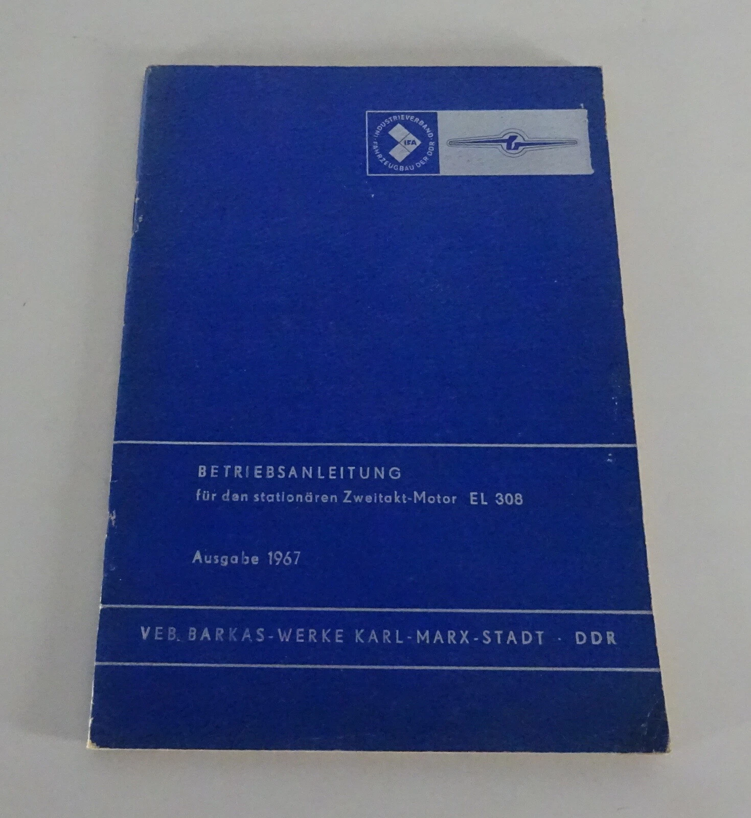 Operating Instructions / Manual 2-Stroke Stationary Engine EL 308 Stand 1967