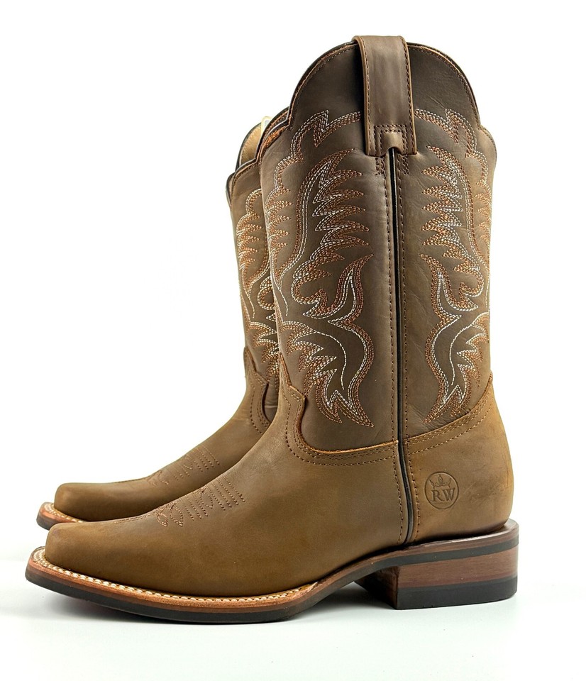 MENS REYWELT COWBOY BOOTS WESTERN BOTAS VAQUERAS CRAZY TAN RANCH ...