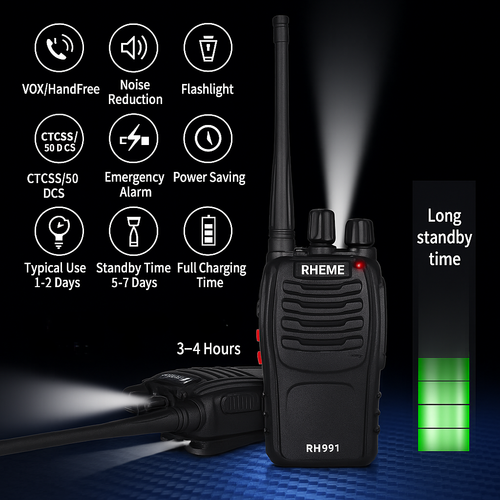 16 Channel Walkie Talkie Set – Headset Included, Long Range, LED Light - Picture 5 of 11