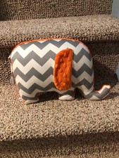 Hand Sewn Chevron Patterned Elephant Plush
