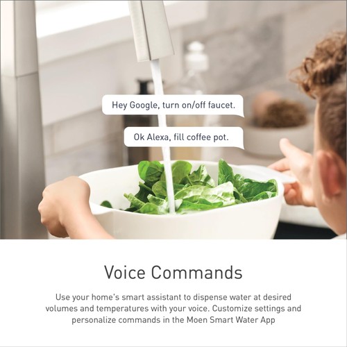 Rubinetto Smart Moen Nio Cromato Touchless Spruzzatore Estraibile Rubinetto Cucina con Voce - Foto 5 di 9