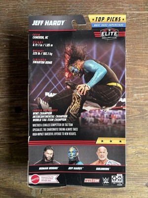 一点物WWE 認証書付きサイン入り jeff hardy elite エリート WWE JEFF HARDY ELITE COLLECTION TOP PICKS WRESTLING ACTION FIGURE